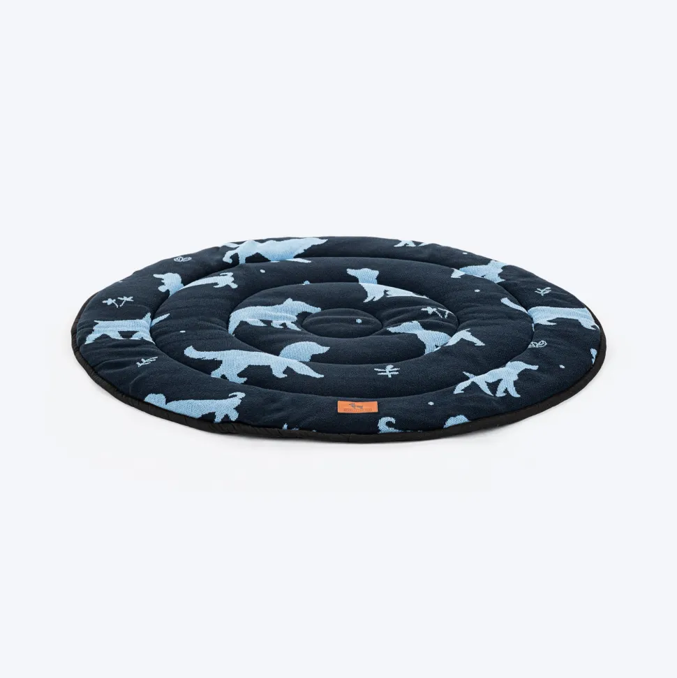 HUFT Shadow Tails Round Mat For Dog - Blue