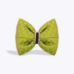 HUFT Shahi Brocade Bow Tie For Dog - Lime Green