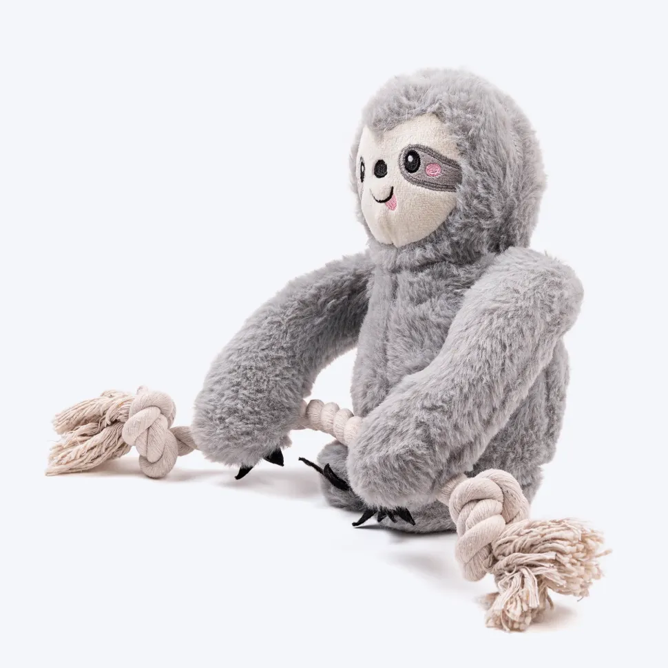 HUFT Sleepy Sloth Plush Toy for Dog - Grey