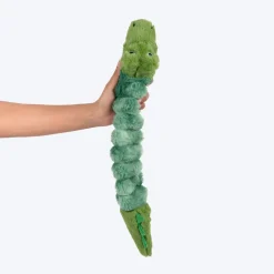 HUFT Slinky Gator Squeaky Plush Toy For Dog - Green