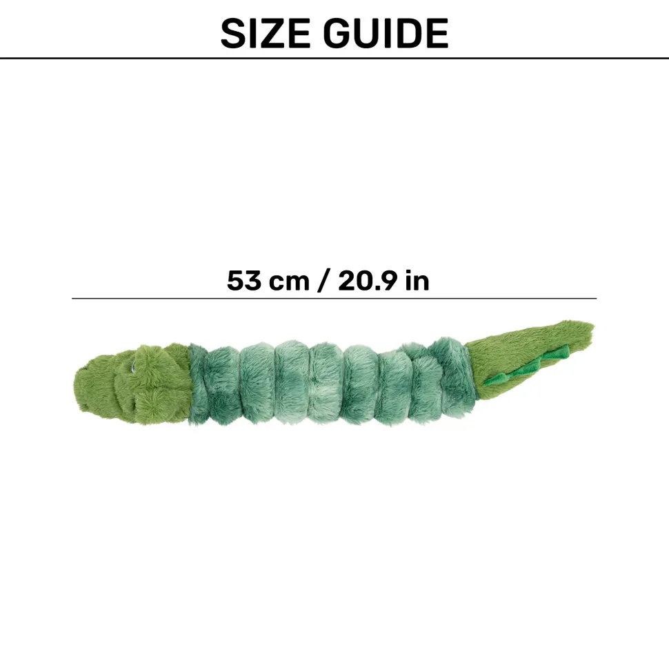HUFT Slinky Gator Squeaky Plush Toy For Dog - Green
