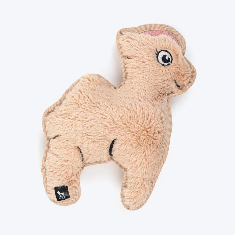HUFT Snuggellama Squeaky Cuddle Plush Toy For Dog - Brown