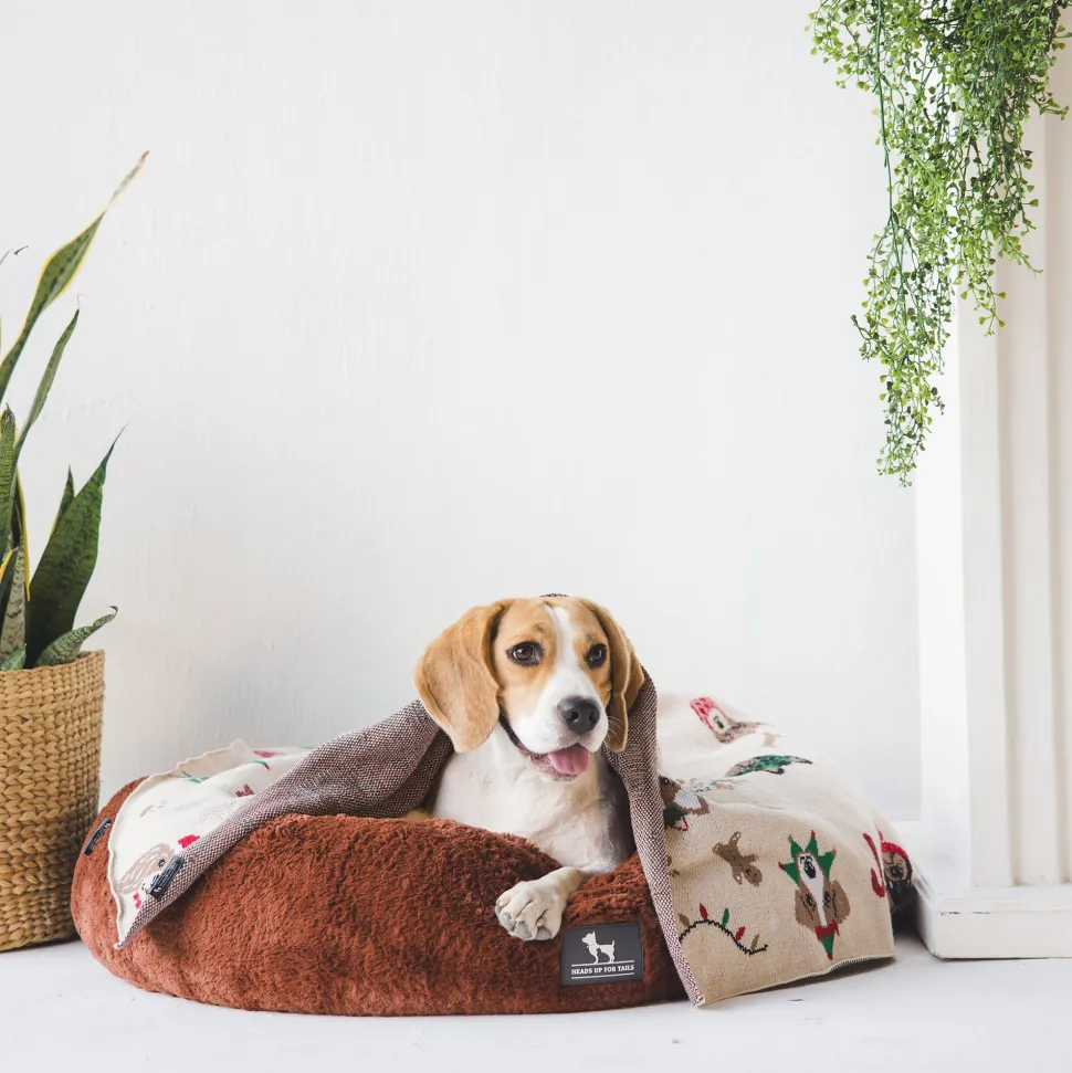 HUFT Snuggle Sphere Donut Bed For Dog & Cat - Brown