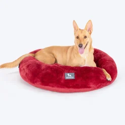 HUFT Snuggle Sphere Donut Bed For Dog & Cat - Red