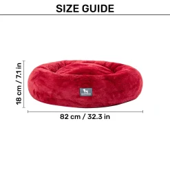 HUFT Snuggle Sphere Donut Bed For Dog & Cat - Red