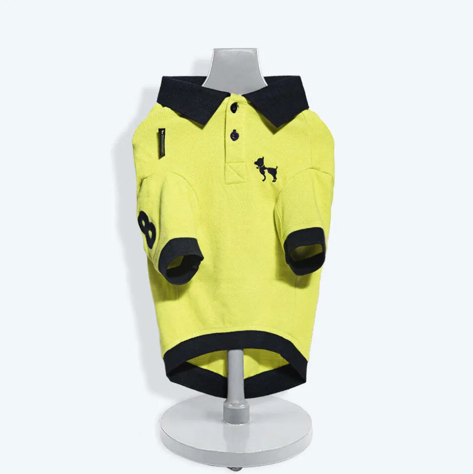 HUFT Solid Polo Dog T-Shirt - Lemon Green
