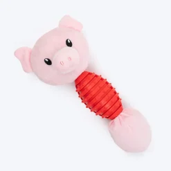 HUFT Squeaky Piggy Plush Toy For Dog - Pink