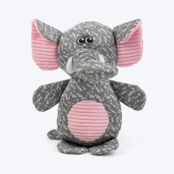 HUFT Squeaky Snugglephant Plush Toy For Dog - Grey