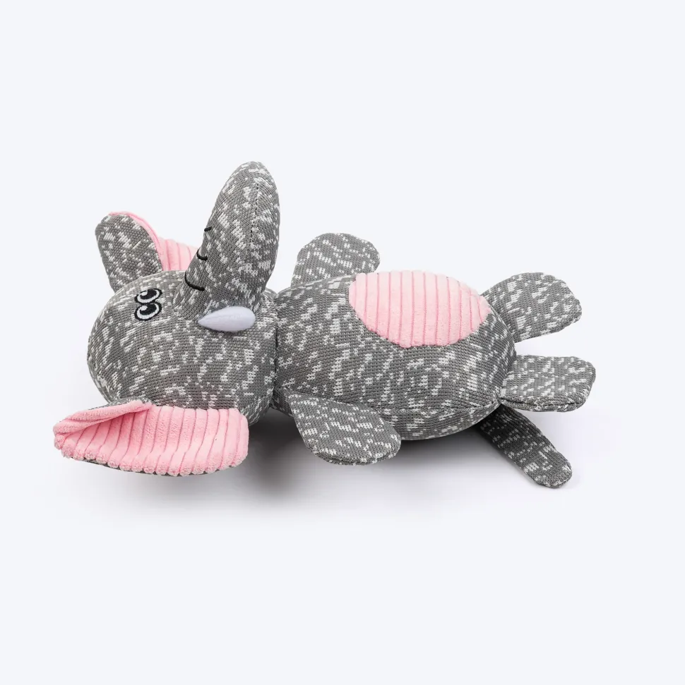 HUFT Squeaky Snugglephant Plush Toy For Dog - Grey