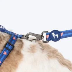 HUFT Striped Love Adjustable Harness For Dog - Navy