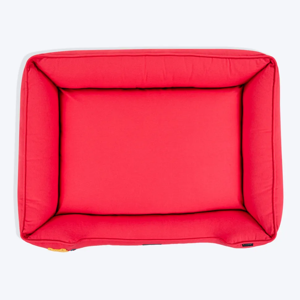 HUFT Teddy Classic Lounger Bed For Dog - Red