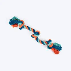HUFT Tuggables 3 Knots Rope Toy For Dog - Blue & Orange