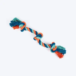 HUFT Tuggables 3 Knots Rope Toy For Dog - Blue & Orange