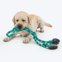 HUFT Tuggables Mighty Knots Rope Toy For Dog - Blue & Green