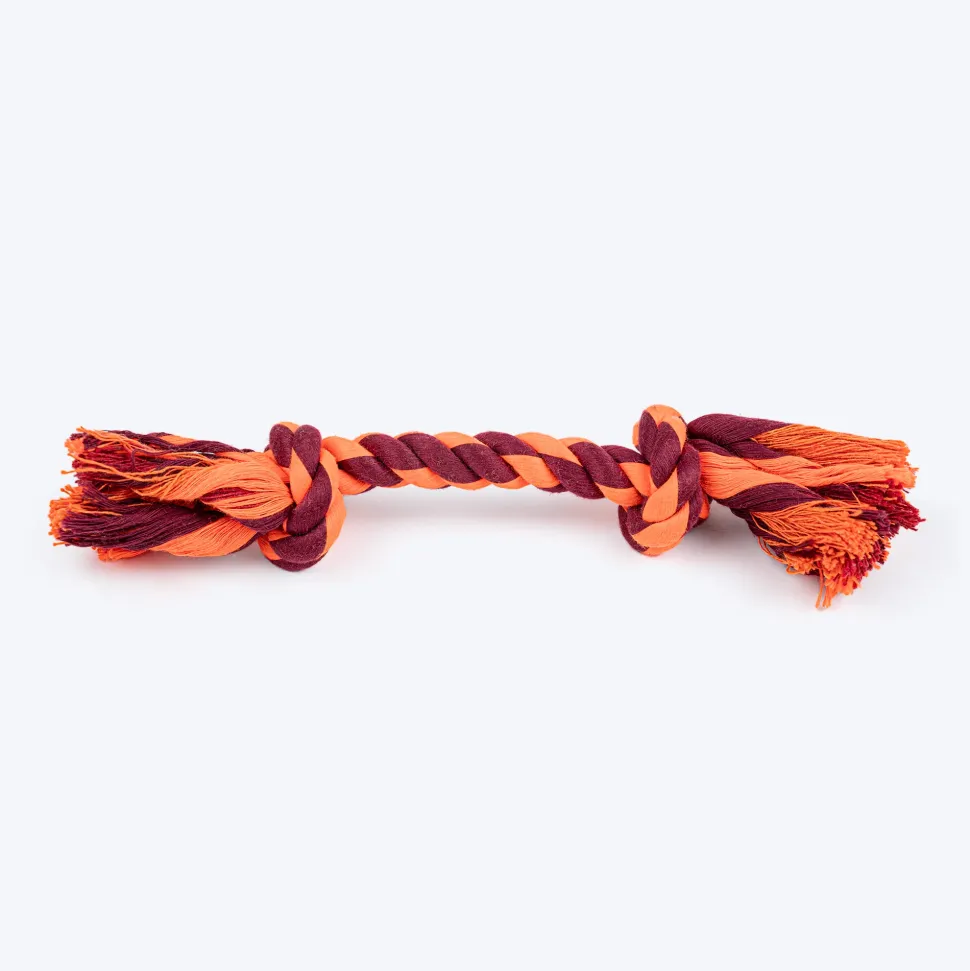 HUFT Tuggables Rope Toy For Dog- Maroon & Orange