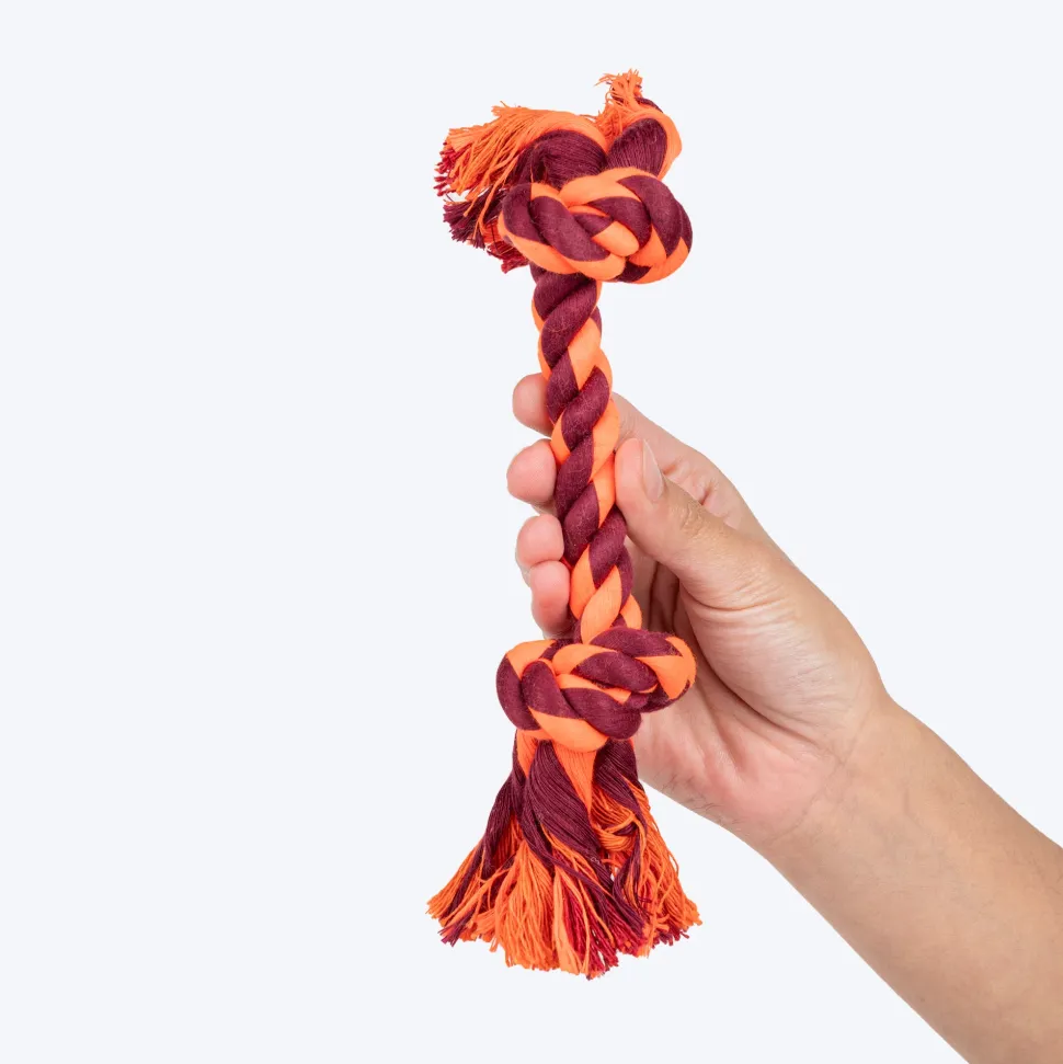HUFT Tuggables Rope Toy For Dog- Maroon & Orange