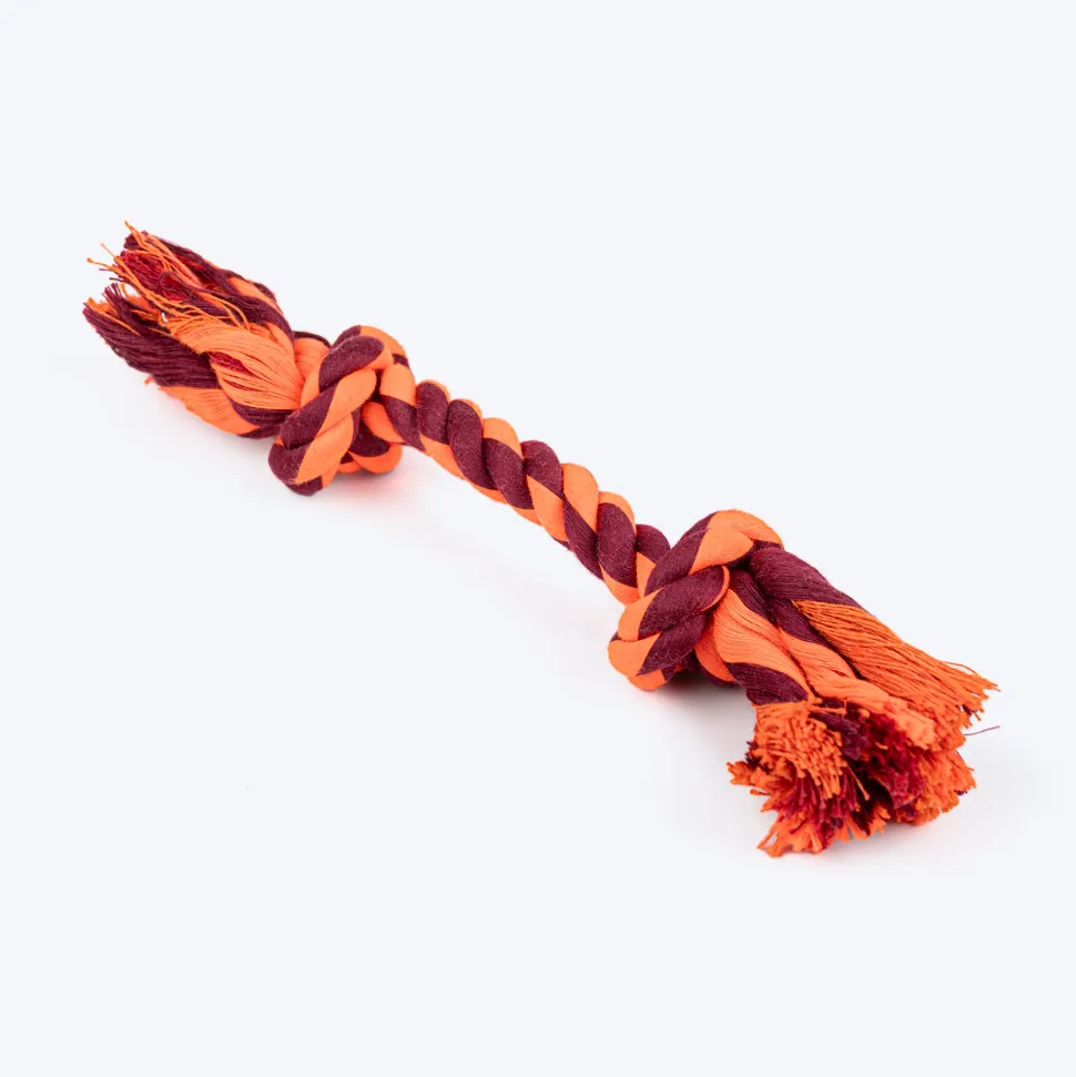 HUFT Tuggables Rope Toy For Dog- Maroon & Orange
