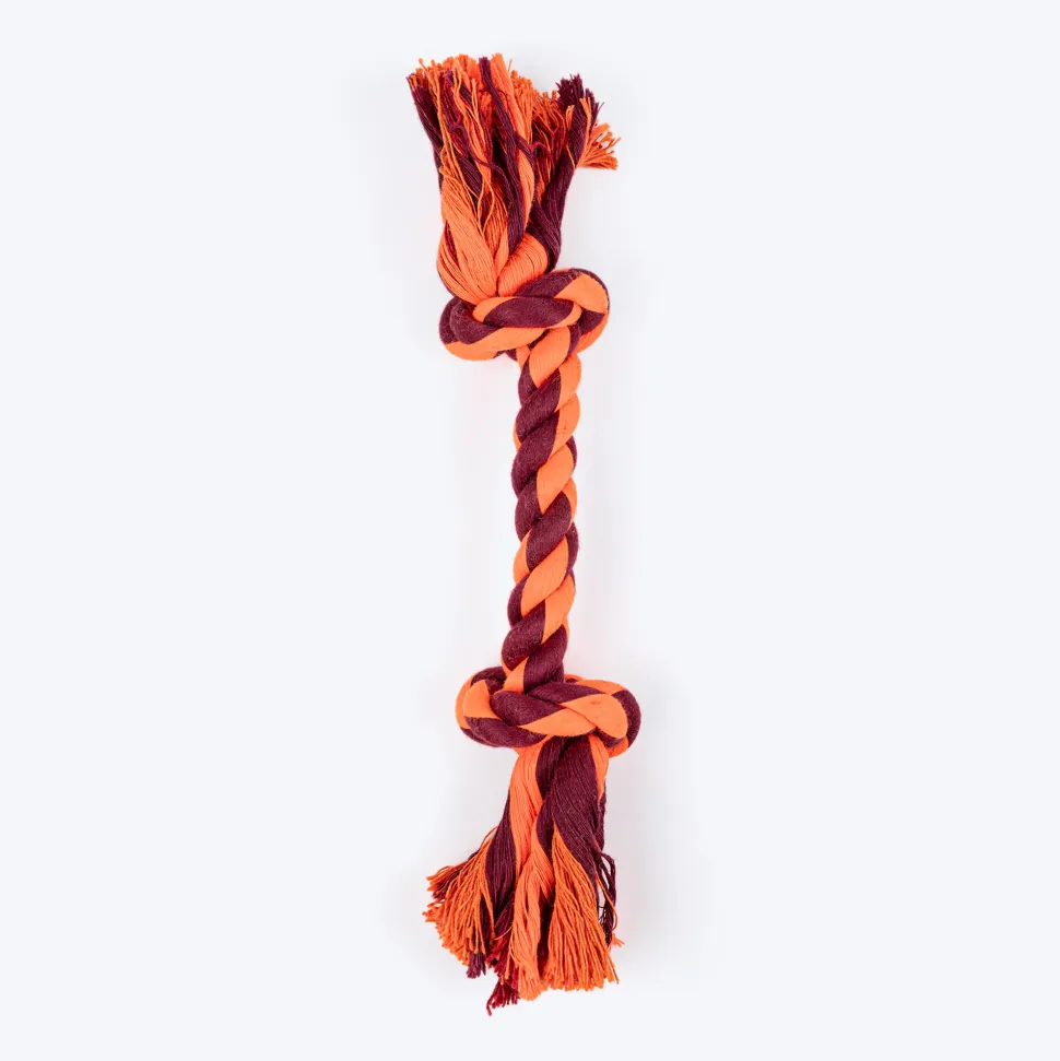 HUFT Tuggables Rope Toy For Dog- Maroon & Orange