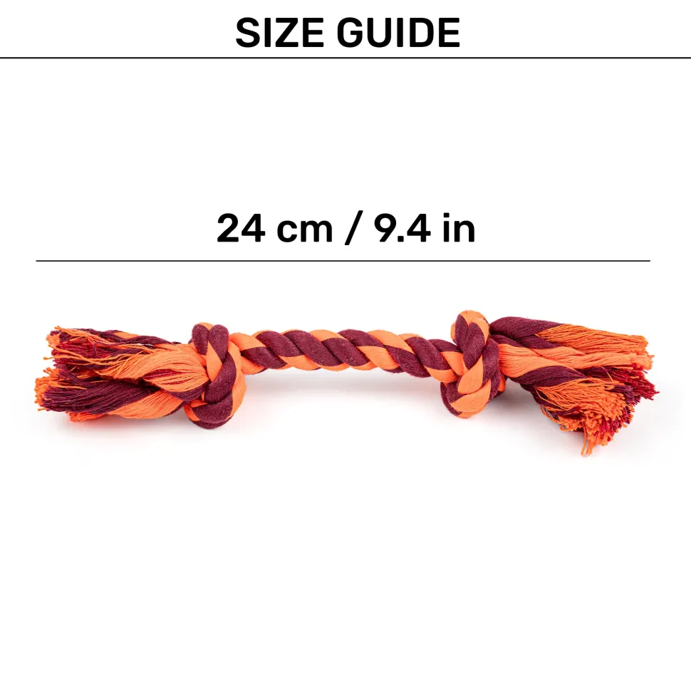 HUFT Tuggables Rope Toy For Dog- Maroon & Orange