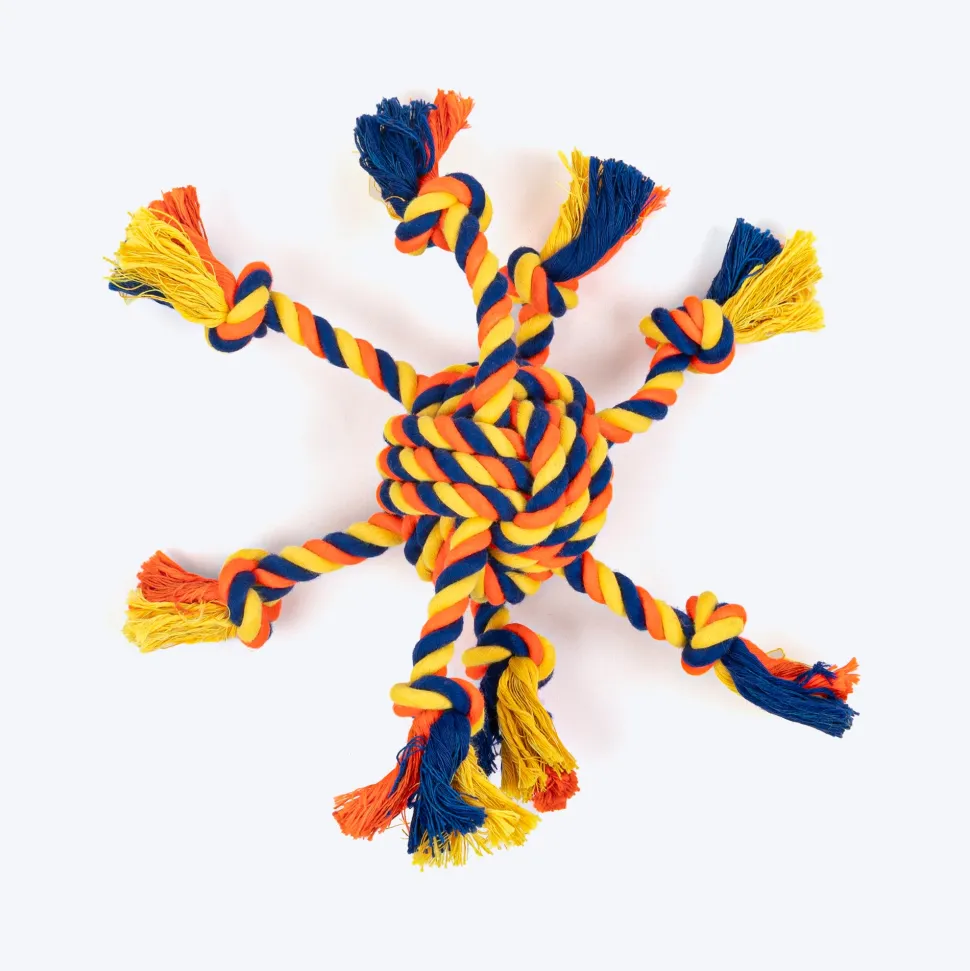 HUFT Tuggables Rope Toy For Dog - Multicolor Yellow