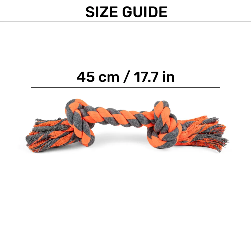 HUFT Tuggables Rope Toy For Dog - Grey & Orange