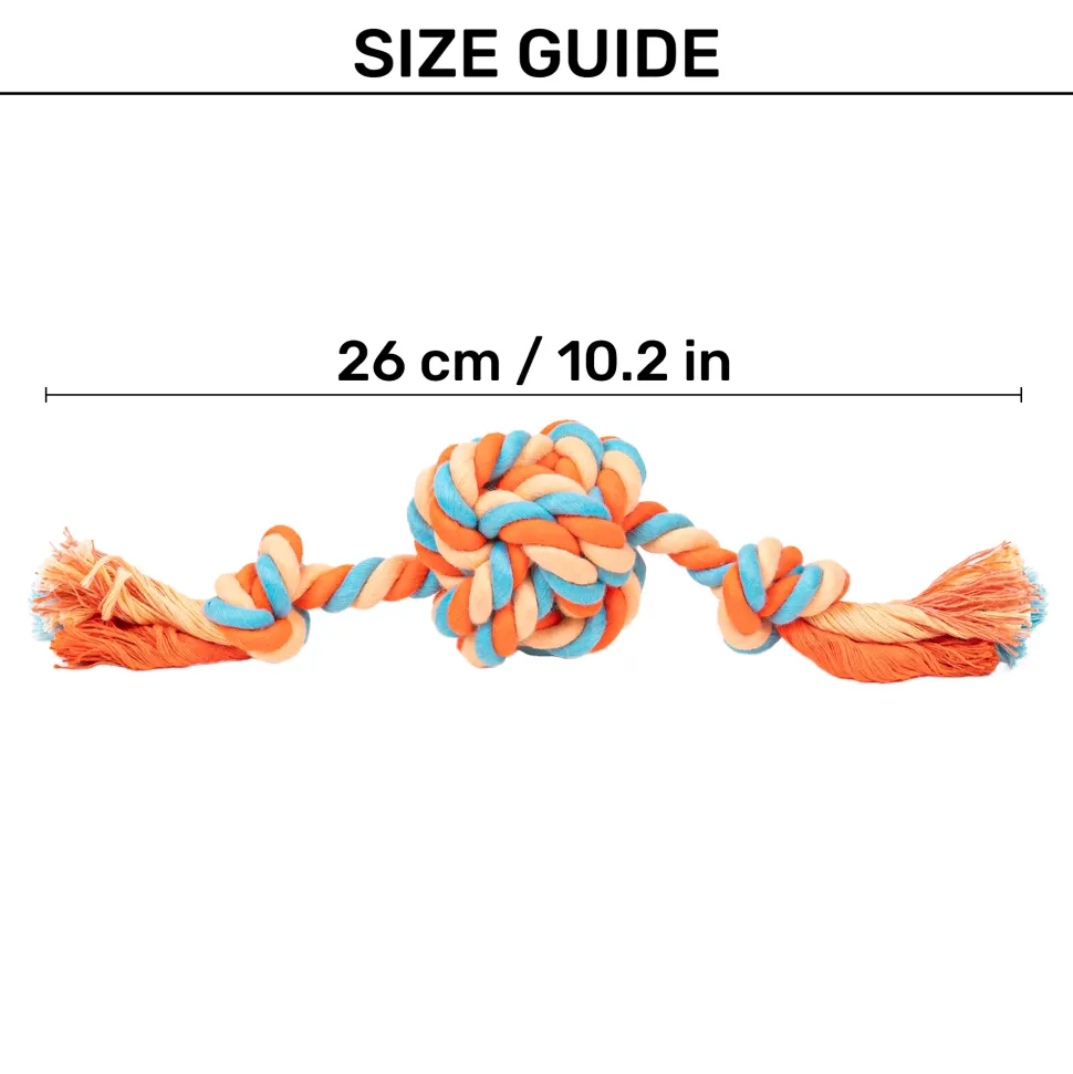 HUFT Tuggables Rope Toy For Dog - Orange & Pastel