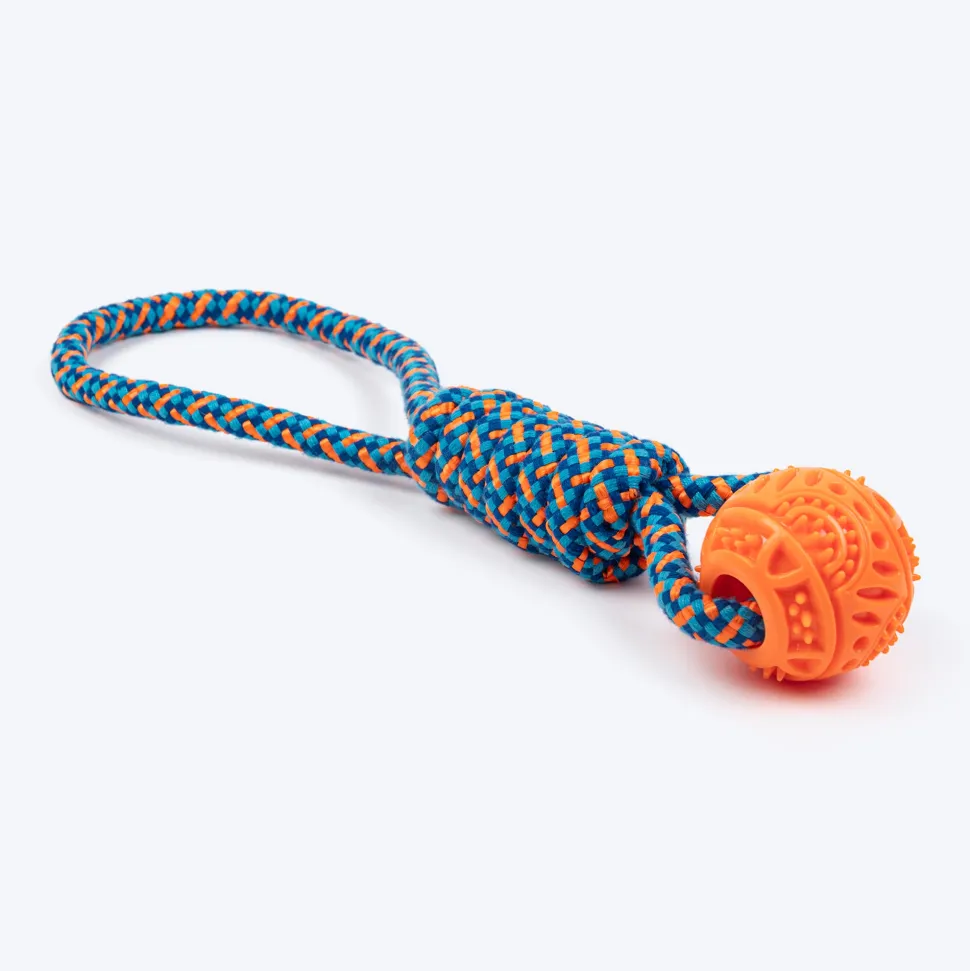 HUFT Tuggables Tug Twister Rope Toy For Dog - Blue & Orange