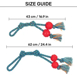 HUFT Tuggables Twin Tossers Rope Toy For Dog - Blue & Red