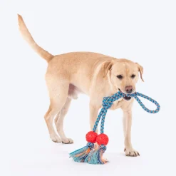 HUFT Tuggables Twin Tossers Rope Toy For Dog - Blue & Red