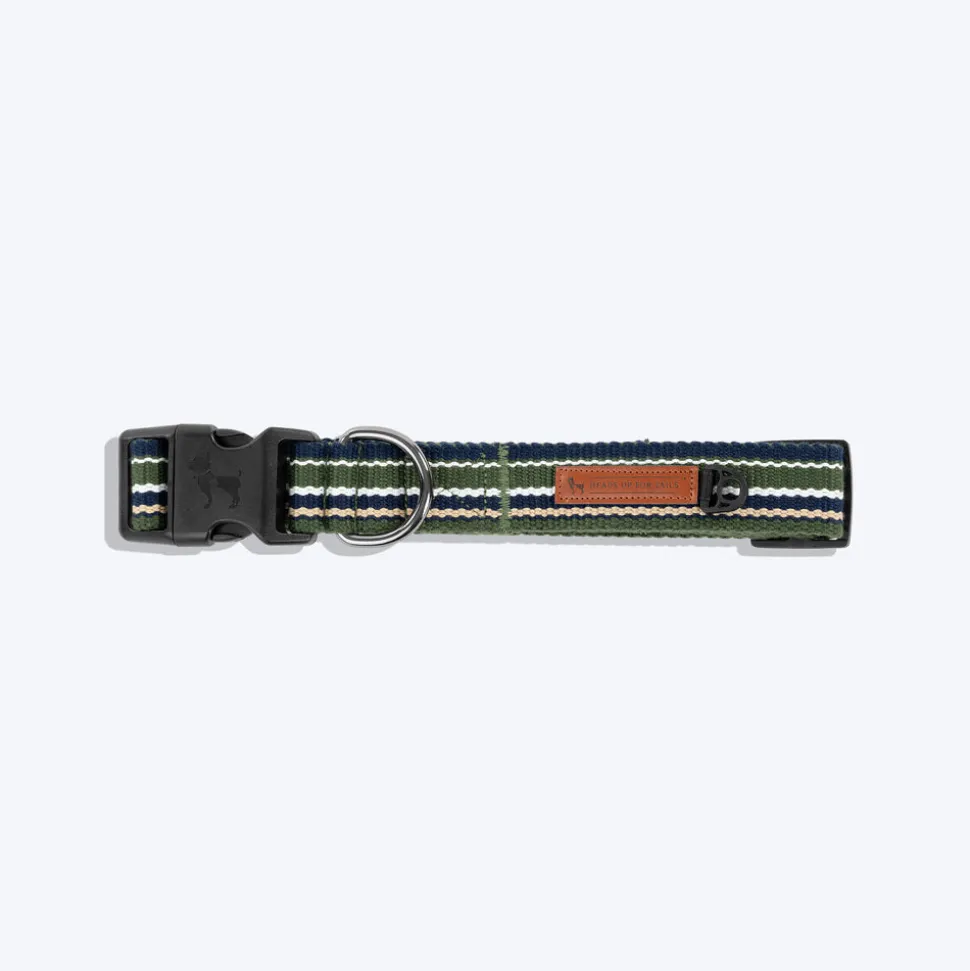 HUFT Vintage Dog Collar - Navy Blue & Green