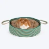 HUFT Whisker Retreat Jute Basket Bed With Cushion For Small Dogs & Cats- Aqua & Brown