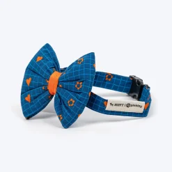 HUFT X Pinklay Hearts In Bloom Bow Tie With Strap For Dog - Blue & Orange