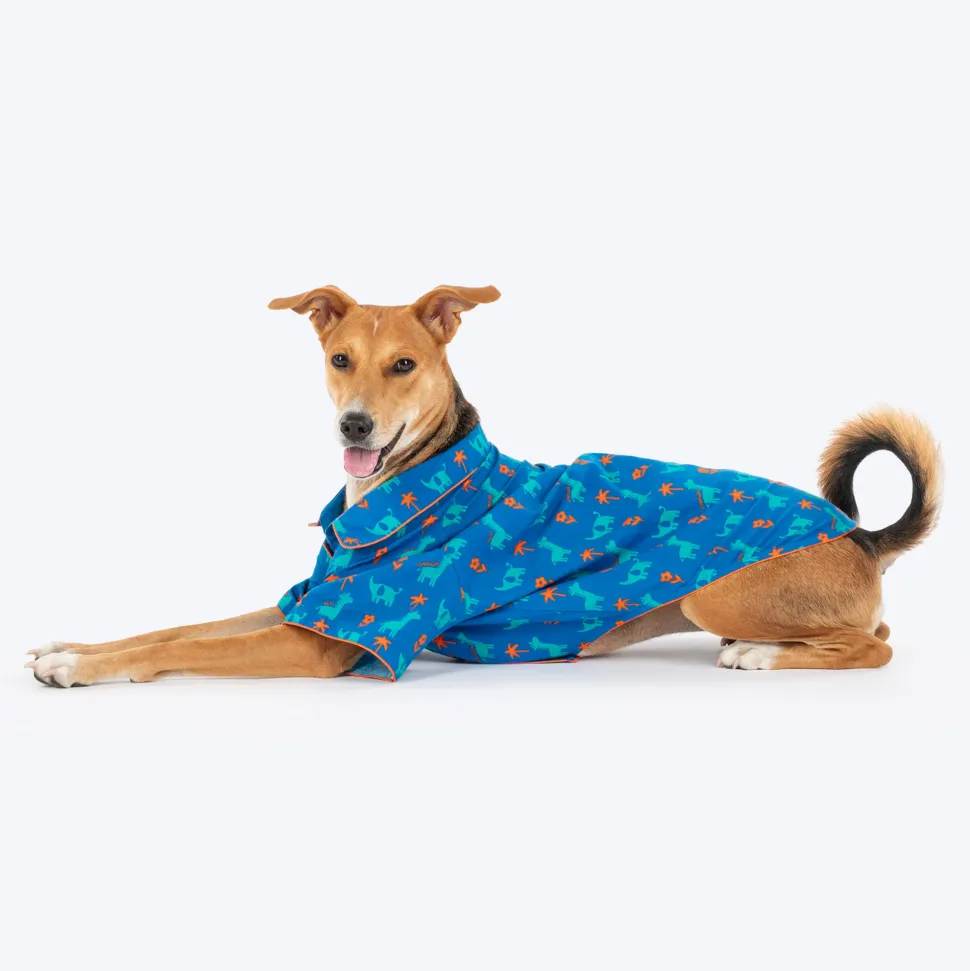 HUFT X Pinklay Jungle Joyride Shirt For Dog - Blue & Orange