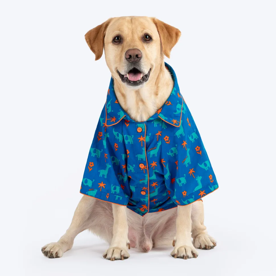HUFT X Pinklay Jungle Joyride Shirt For Dog - Blue & Orange