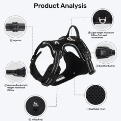 HUFT Xplorers Harness For Dog - Black