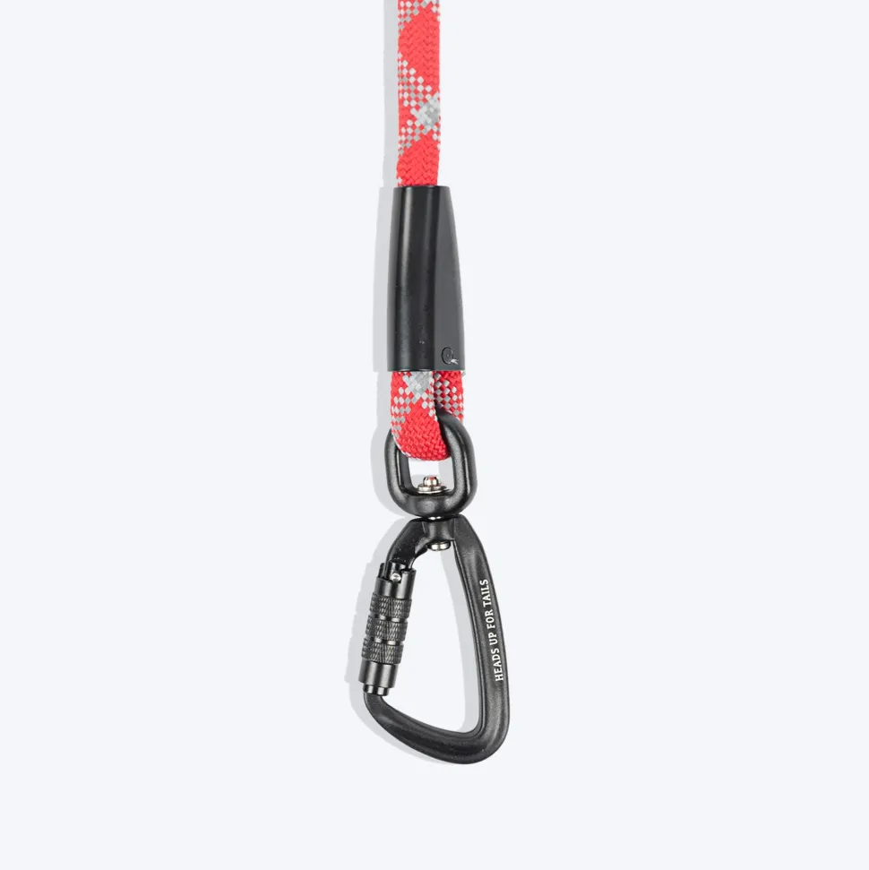HUFT Xplorers Rope Leash With Carabiner For Dog - Red - 5 ft