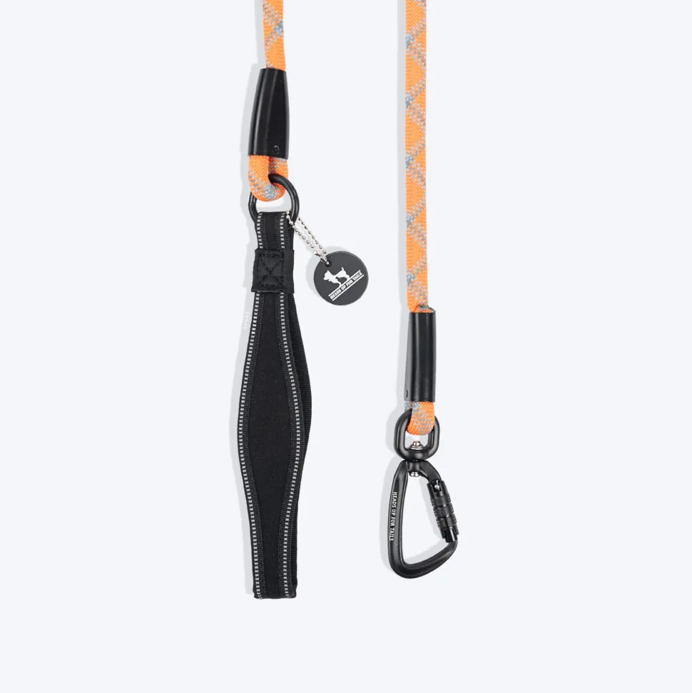 HUFT Xplorers Rope Leash With Carabiner For Dog - Orange - 5 ft