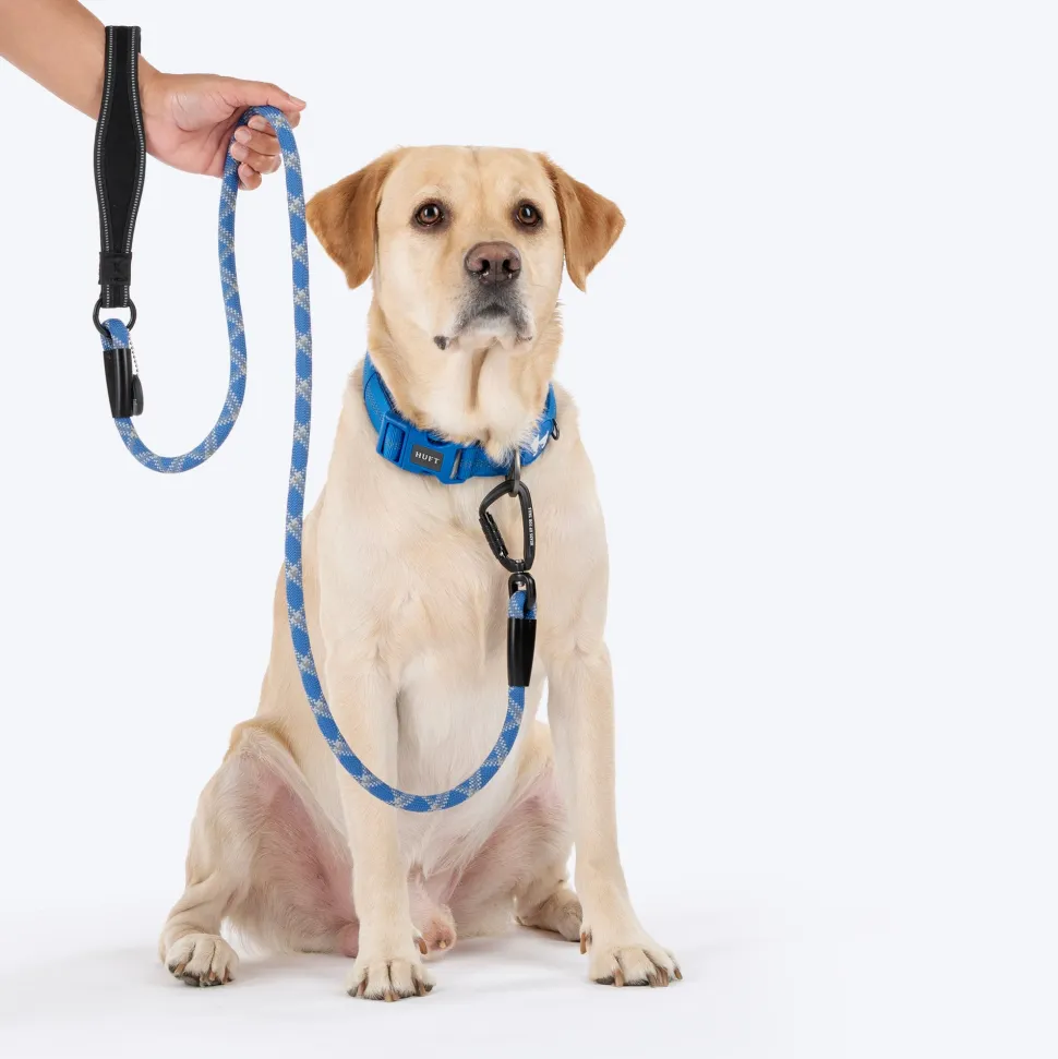 HUFT Xplorers Rope Leash With Carabiner For Dog - Blue - 5 ft