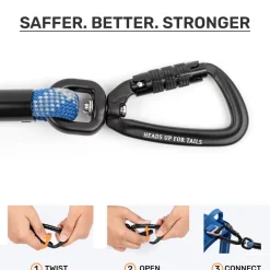 HUFT Xplorers Rope Leash With Carabiner For Dog - Blue - 5 ft