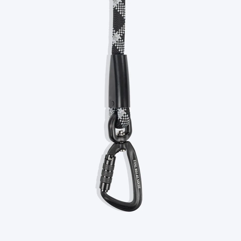 HUFT Xplorers Rope Leash With Carabiner For Dog - Black - 5 ft