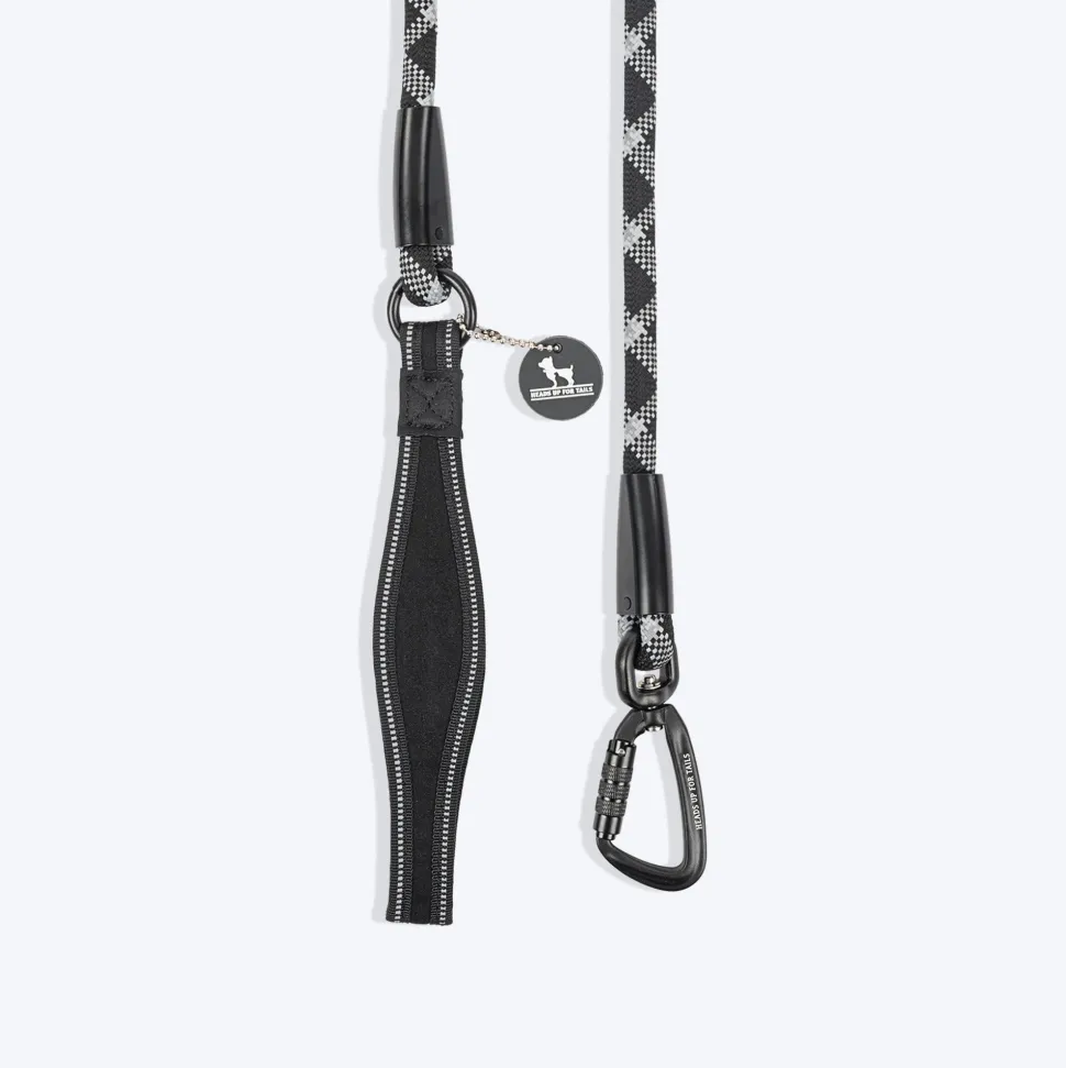 HUFT Xplorers Rope Leash With Carabiner For Dog - Black - 5 ft