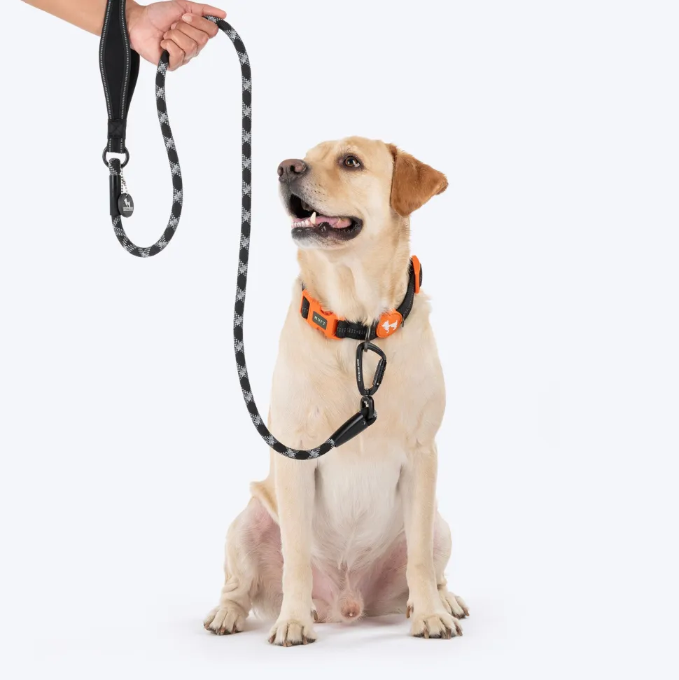 HUFT Xplorers Rope Leash With Carabiner For Dog - Black - 5 ft
