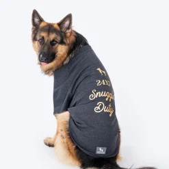 HUFT 24x7 Snuggle Duty Foil Print Pet Sweatshirt - Grey Melange