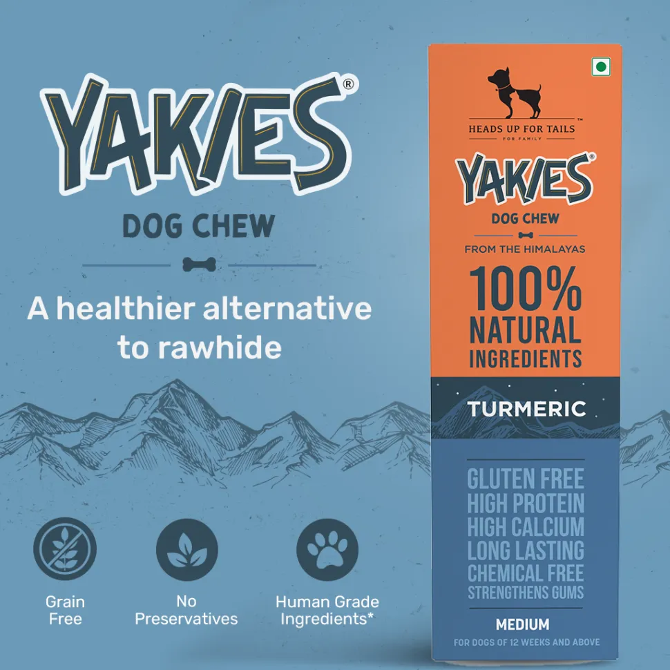 HUFT Yakies Vegetarian Natural Chew Bone - Turmeric