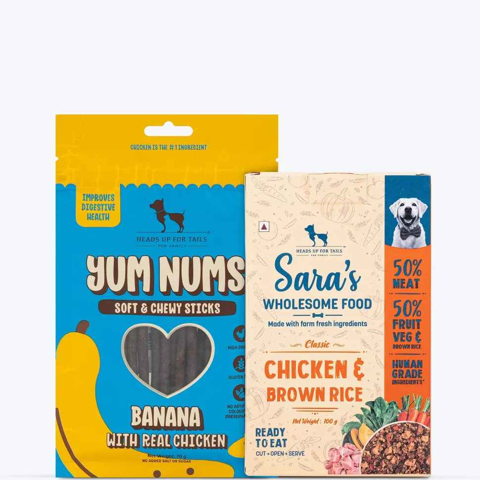 HUFT YumFusion Treat & Wet Food Combo: Banana & Chicken With Brown Rice Feast For Dogs