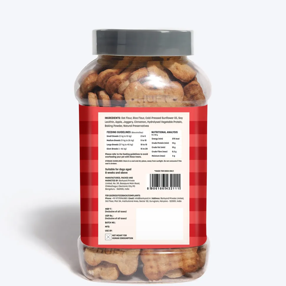 HUFT Yummy In My Tummy Apple & Cinnamon Vegetarian Gluten Free Dog Biscuit