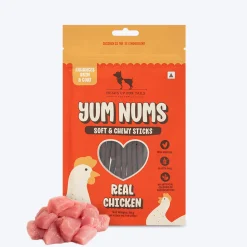 HUFT Yum Nums : Real Chicken & Egg With Cheese Soft Sticks Treat Combo For Dogs - 150 gm (Each 70 gm)