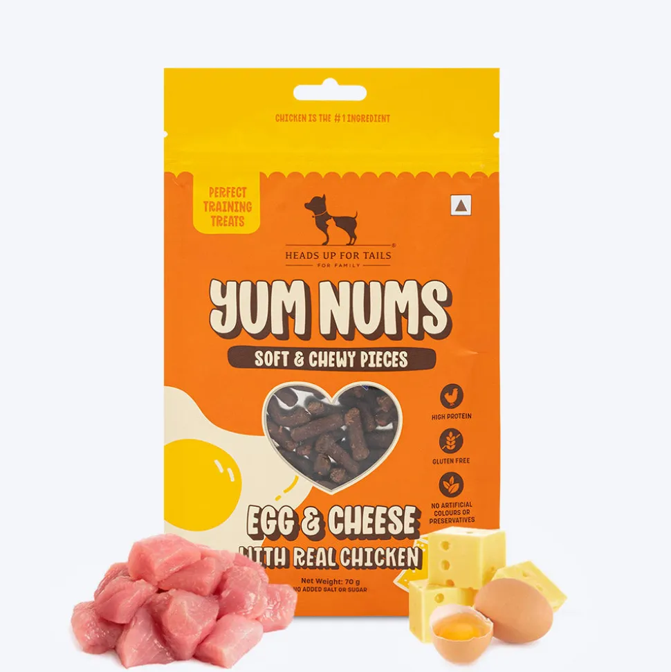 HUFT Yum Nums : Real Chicken & Egg With Cheese Soft Sticks Treat Combo For Dogs - 150 gm (Each 70 gm)