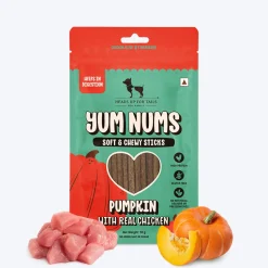 HUFT Yum Nums : Real Chicken & Veggies Soft Sticks Treat Combo For Dogs - 225 gm (Each 70 gm)