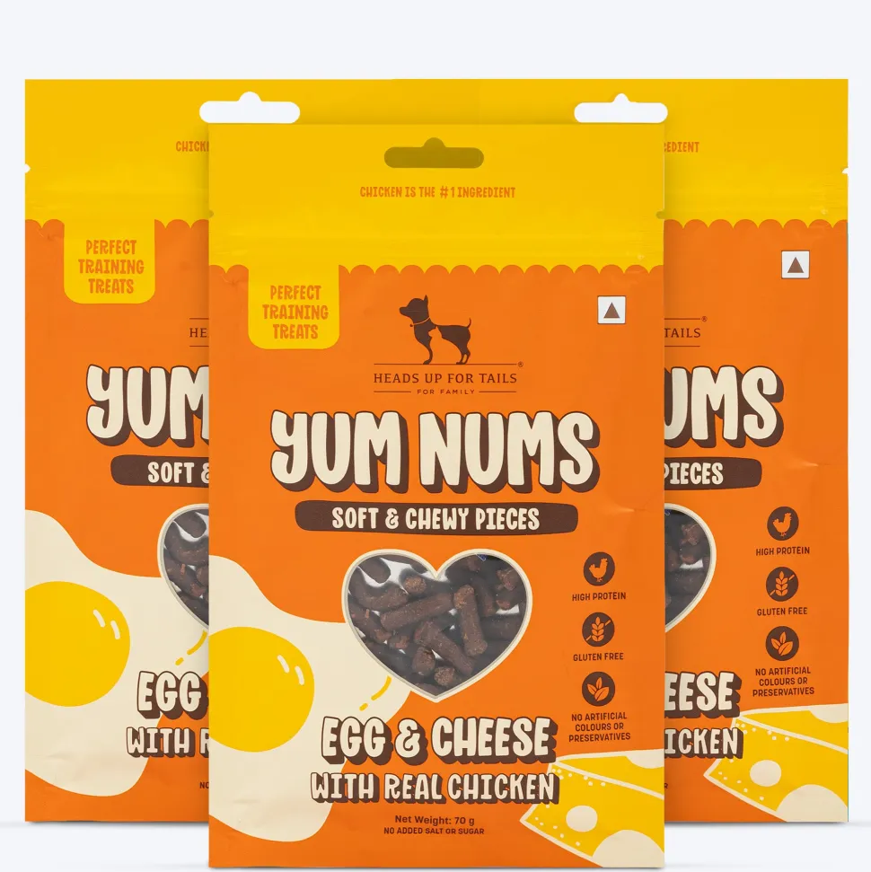 HUFT Yum Nums Soft & Chewy Pieces Egg & Cheese With Real Chicken Treat For Dogs